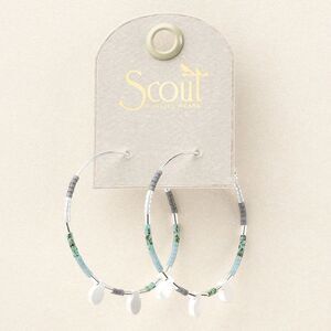Scout Curated Wears Chromacolor Miyuki Large Hoop - Turquoise Multi/Silver